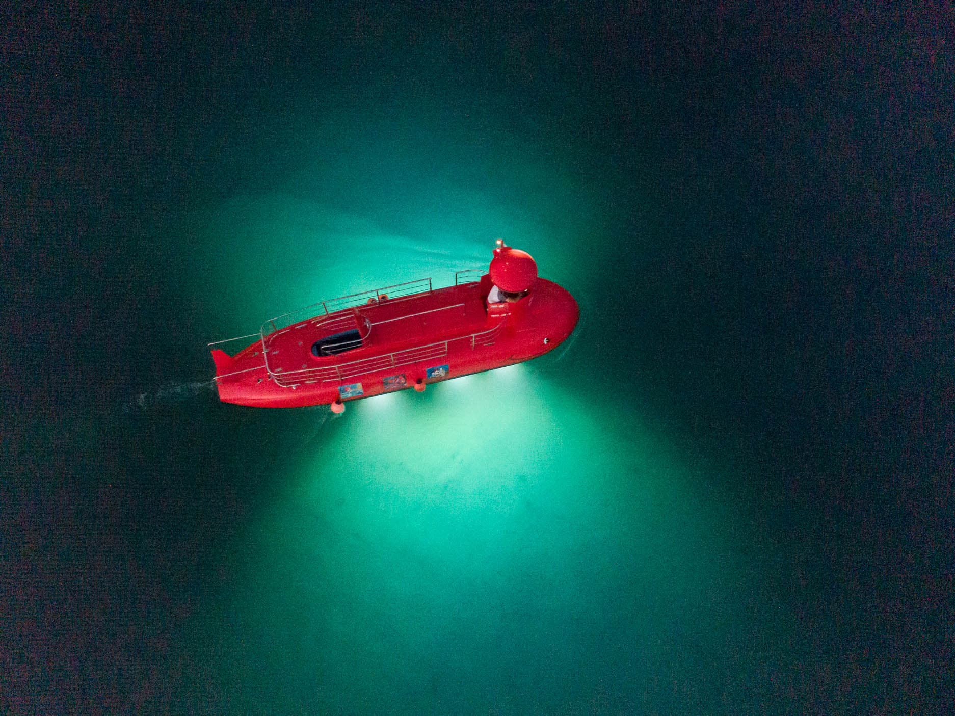 Semi submarine at Omiš harbour